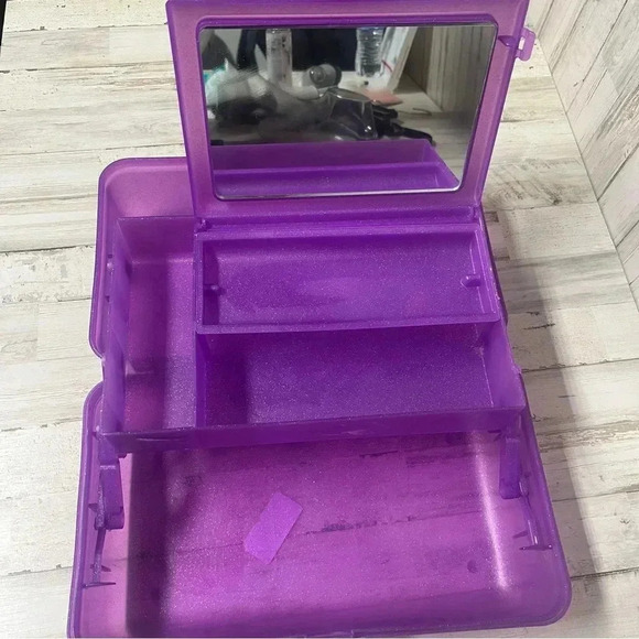 Caboodles Cosmetic Makeup Case Organizer Tray with Mirror Purple Sparkle USA - Picture 5 of 9